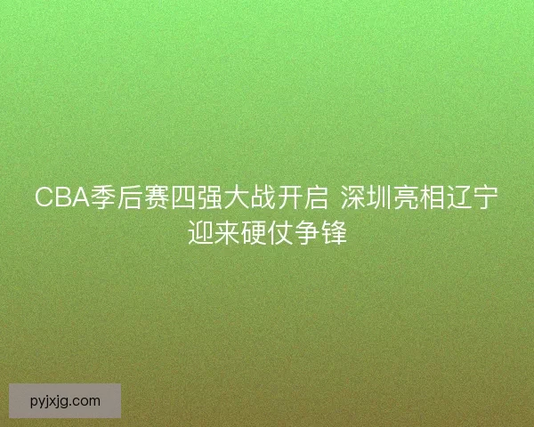 CBA季后赛四强大战开启 深圳亮相辽宁迎来硬仗争锋 CBA季后赛四强大战开启 深圳亮相辽宁迎来硬仗争锋