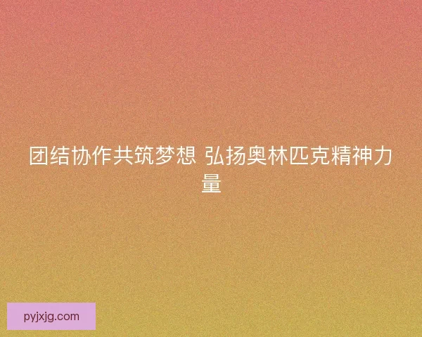 团结协作共筑梦想 弘扬奥林匹克精神力量 团结协作共筑梦想 弘扬奥林匹克精神力量