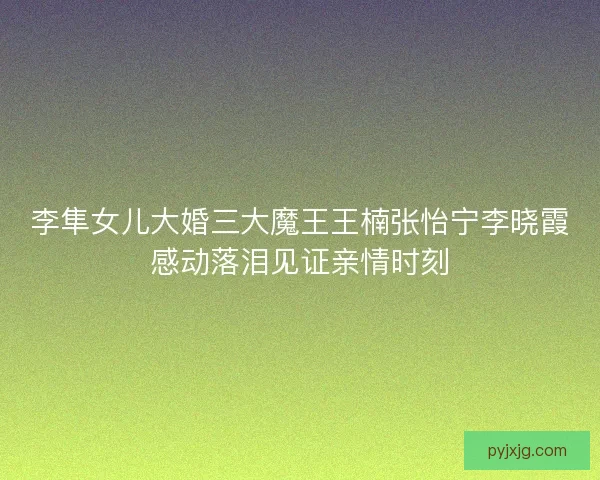 李隼女儿大婚三大魔王王楠张怡宁李晓霞感动落泪见证亲情时刻 李隼女儿大婚三大魔王王楠张怡宁李晓霞感动落泪见证亲情时刻